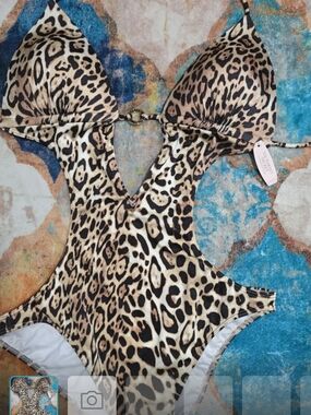 Victoria's Secret Leopard-Print One-Piece Swimsuit - Beige, Brown, Black